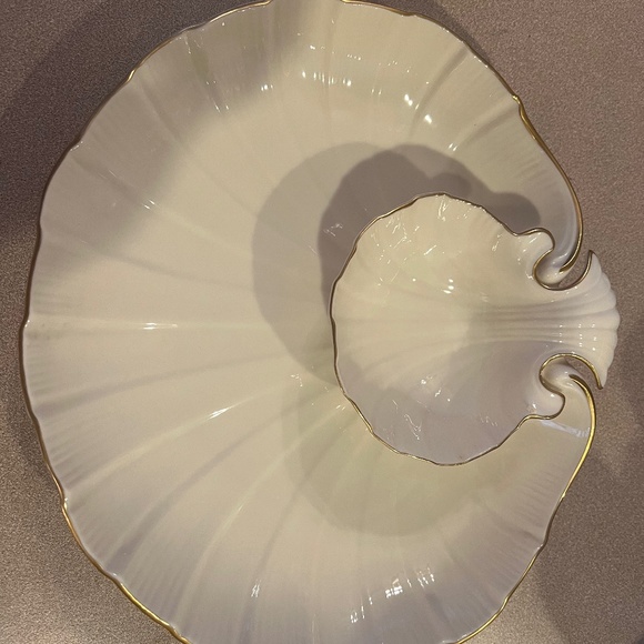 Lenox Dining Vintage Lenox Aegan Clam Shell Chip And Dip Platter